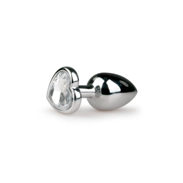 METAL BUTT PLUG NO. 2 - SILVER/CLEAR