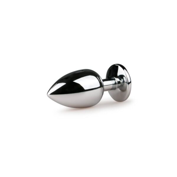 METAL BUTT PLUG NO. 6 - SILVER/CLEAR - IMAGE 2