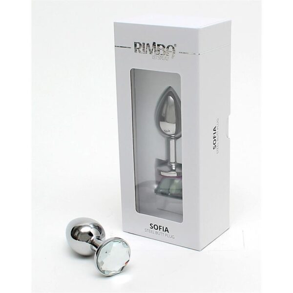 METAL BUTT PLUG SOFIA CLEAR JEWEL - IMAGE 3