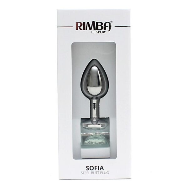 METAL BUTT PLUG SOFIA CLEAR JEWEL - IMAGE 4