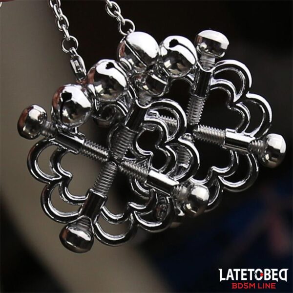 METAL FLOWER NIPPLE CLAMPS WITH CHAIN - IMAGE 6
