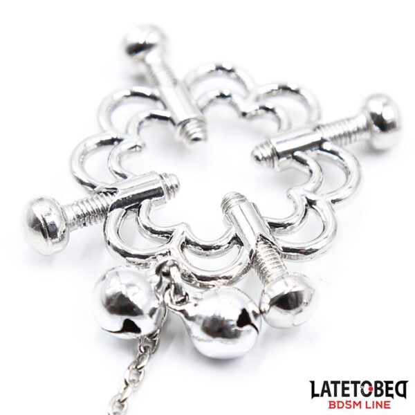 METAL FLOWER NIPPLE CLAMPS WITH CHAIN - IMAGE 7