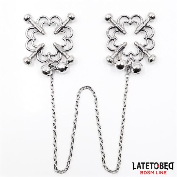 METAL FLOWER NIPPLE CLAMPS WITH CHAIN