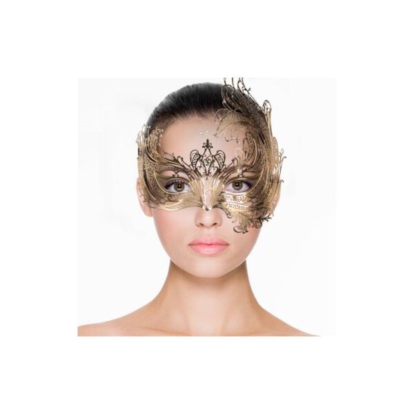 METAL MASK ASYMMETRICAL GOLD - IMAGE 2