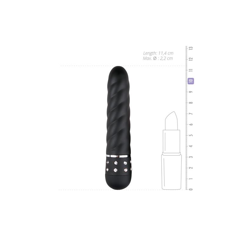 MINI VIBRATOR BLACK 3 MINI VIBRATOR BLACK RIBBED TEXTURE