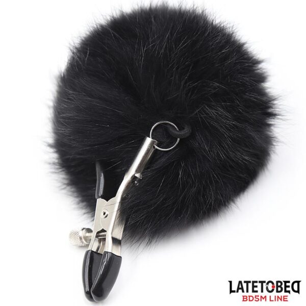 NIPPLE CLAMPS WITH BLACK FUR - IMAGE 2