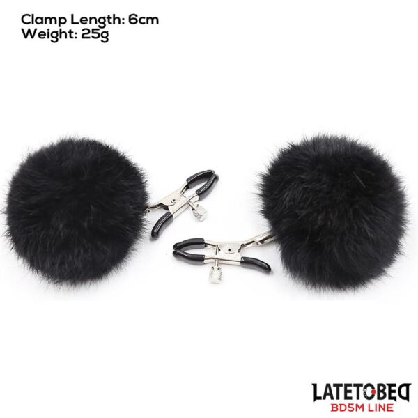 NIPPLE CLAMPS WITH BLACK FUR - IMAGE 4