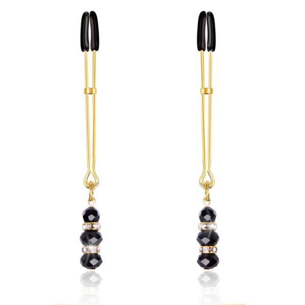 NIPPLE CLAMPS WITH GLASS BEADS GOLDEN