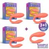 PACK 3 SAMPLE VIBRATING COUPLE TOY WITH APP FLEXIBLE SALMON
