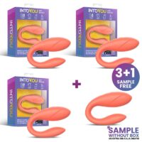 3 pack + sample vibrating couple toy with app flexible salmon