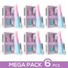 PACK 6 DILDO WITH VIBRATION AND SUCTION CUP GRADIENT COLOUR 17 CM