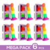 PACK 6 RAINBOW COLOUR DILDO 18 CM