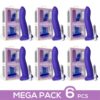 PACK 6 VIBRATING DILDO BLUE TO PINK SIZE M COLOR CHANGING
