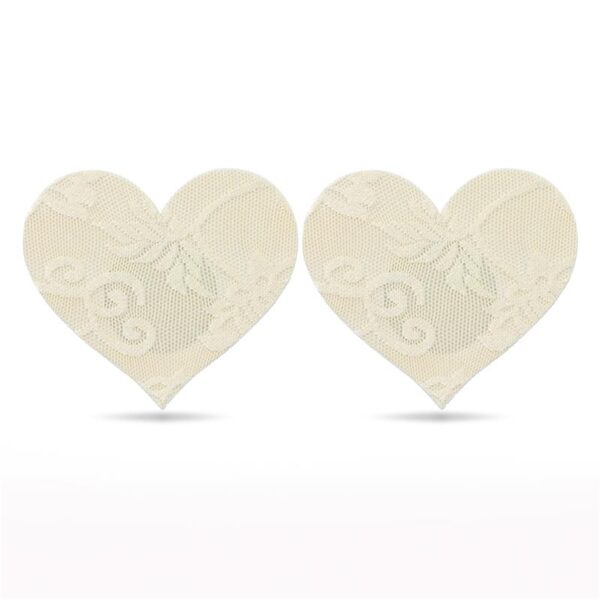 PACK NIPPLE COVERS FLOWER AND HEART BEIGE - IMAGE 3