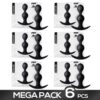 PACK OF 6 DAVAR ANAL PLUG SILICONE BLACK