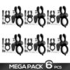 PACK OF 6 EARZY VIBRATING PENIS RING WITH REMOTE CONTROL MAGNETIC USB SILICONE