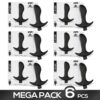 PACK OF 6 LEVER BUTT PLUG WITH VIBRATION