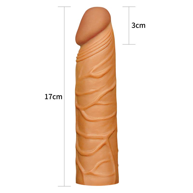 PENIS SLEEVE PLEASURE X TENDER BROWN 5 PENIS SLEEVE PLEASURE X TENDER BROWN - IMAGE 5