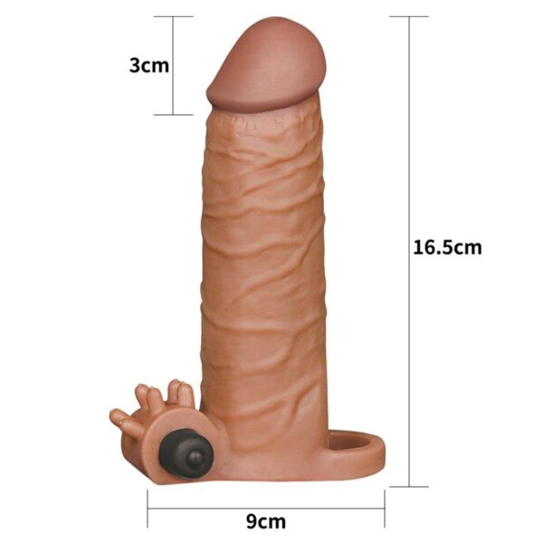 PENIS SLEEVE WITH VIBRATION ADD 2 PLEASURE X TENDER BROWN - IMAGE 5