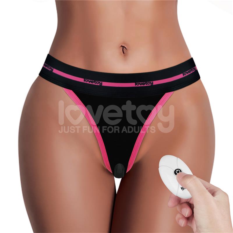 Model Wearing Printed Vibrating Panties Black Printed vibrating panties black model wearing