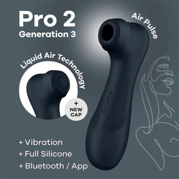 PRO 2 GEN 3 LIQUID AIR TECHNOLOGY SUCTION VIBRATOR BLACK