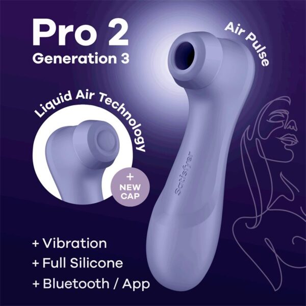 PRO 2 GENERA 3 LIQUID AIR TECHNOLOGY LILAC VIBRATOR APP CONNECT