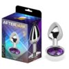 PURPLE AMETHYST BUTT PLUG WITH JEWEL SIZE S ALUMINIUM