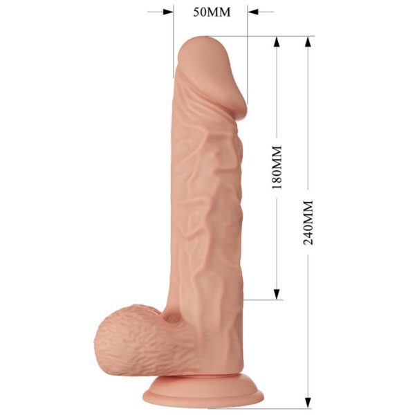 REALISTIC VIBRATOR 9.4 REMOTE CONTROL SHOWCASING ITS GIRTH AND REALISTIC FEEL