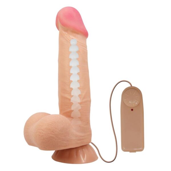 REALISTIC VIBRATOR WITH REMOTE CONTROL, DUAL DENSITY, AND SLIDING SKIN - IMAGE 2