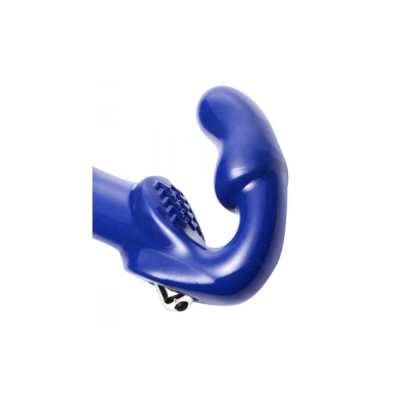 Revolver II Vibrating Strapless Dildo Blue angled view