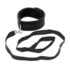 RIMBA BONDAGE PLAY COLLAR WITH LEASH ADJUSTABLE BLACK