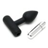 RIMBA LATEX PLAY BUTT PLUG WITH VIBRATING BULLET BLACK