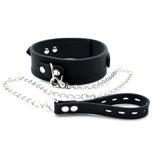 RIMBA LATEX PLAY COLLAR WITH LEASH - IMAGE 4