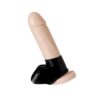 RIMBA LATEX PLAY PENIS AND TESTICLES RING BLACK
