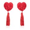ROSE HEART NIPPLE COVERS RED
