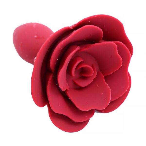 ROSE SILICONE BUTT PLUG RED - IMAGE 2