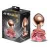 ROSEGOLD METAL ANAL PLUG WITH PINK ROSE BASE SIZE S