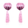 SELF ADHESIVE HEART SEQUIN NIPPLE COVER WITH TASSEL PINK