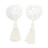 SEQUIN NIPPLE COVER WITH TASSEL WHITE