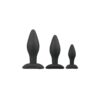 SET 3 PLUGS SILICONE BLACK