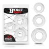 SET OF 3 COCK RINGS FLEXIBLE CLEAR