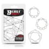 SET OF 3 PENIS RING BEADED FLEXIBLES CLEAR