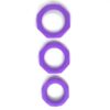 SET OF 3 PENIS RINGS SILICONE PURPLE