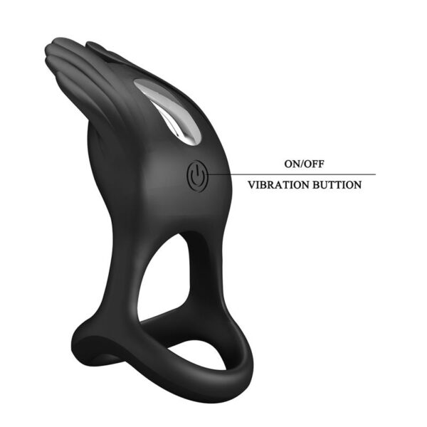 SILAS VIBRATING PENIS RING BLACK - IMAGE 7