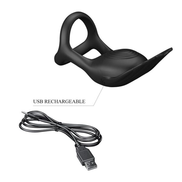SILAS VIBRATING PENIS RING BLACK - IMAGE 8