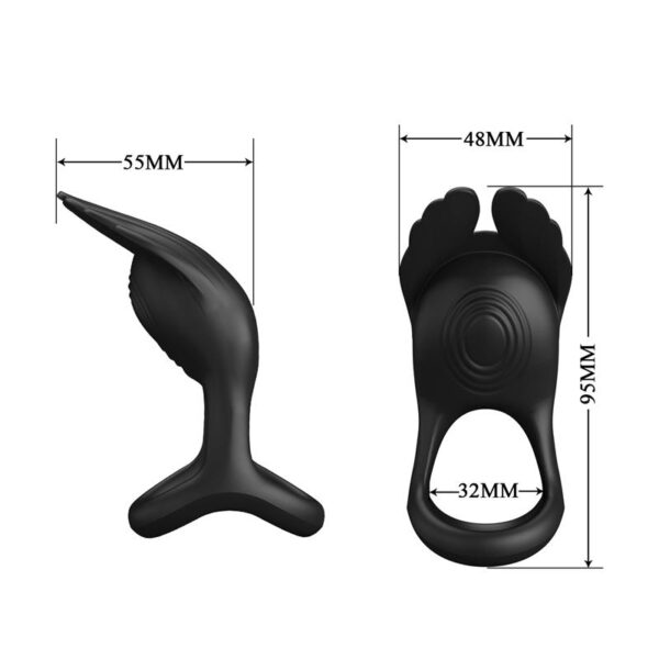 SILAS VIBRATING PENIS RING BLACK - IMAGE 9