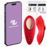 Silicone panty vibrator with App layer red