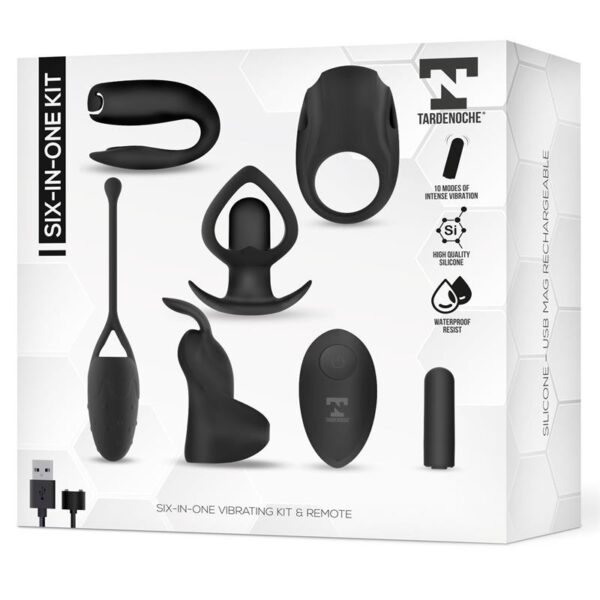 SIX-IN-ONE VIBRATING BULLET AND 6 SILICONE ACCESSORIES KIT - IMAGE 10