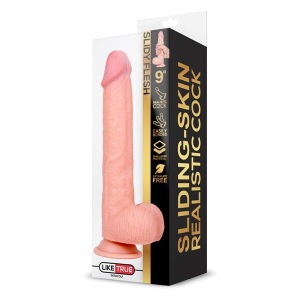 SLIDY REALISTIC DILDO DUAL LAYER RETRACTABLE AND ADJUSTABLE 9 - IMAGE 4