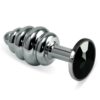SPIRAL BUTT PLUG ROSEBUD WITH BLACK JEWEL